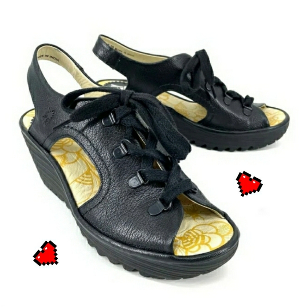 FINAL SALE‼🥰🦟Fly London Lace Up Wedges!⚘